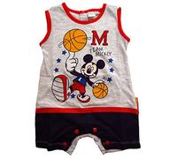 Disney Tutina Pagliaccetto Neonato Spalla Larga Mickey Nuova Collezione Art. WD101298 (Grigio, 3/6 Mesi)