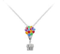 Disney UP Collana con ciondolo a forma di casa di palloncini placcata argento