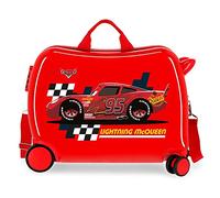 Disney Valigia per bambini 2 ruote multidirezionali Lightning Mcqueen Rossa