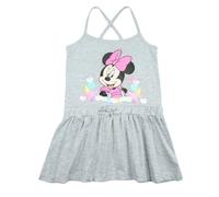 Disney - Vestito da Ragazza con Stampa Minnie in Cotone Blu, Blu, 3 Anni