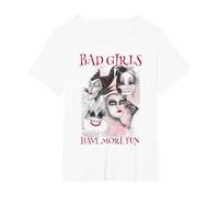 Disney Villains Bad Girls Have More Fun Maglietta, Donna plus-size, Bianco, 1X