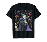 Disney Villains Maleficent Vintage Art Style Collage Maglietta