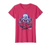 Disney Villains Ursula Dark Portrait Maglietta, Donna, Rosso Mélange, XL