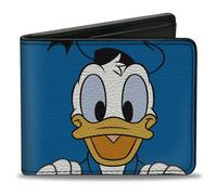 Disney Wallet, Bifold, Donald Duck Character and Autograph Blue, Vegan Leather