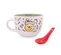 Disney Winnie The Pooh Agrifoglio Ceramica Zuppa Tazza Con Cucchiaio Porta 710ml