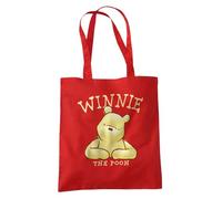 Disney Winnie The Pooh Classic Pooh Head Borsa Tote Riutilizzabile per Spesa e Viaggi, Rosso