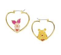 Disney Orecchini a cerchio da donna in argento Sterling con Winnie the Pooh e Pimpi a forma di cuore, color oro