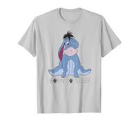 Disney Winnie The Pooh Eeyore Born To Sleep Maglietta, Uomo, Argento, M