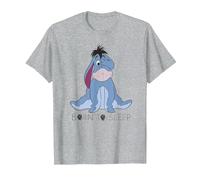 Disney Winnie The Pooh Eeyore Born To Sleep Maglietta, Uomo, Grigio Melange, S