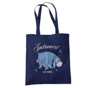 Disney Winnie The Pooh Eeyore Introvert Borsa Tote Riutilizzabile per Spesa e Viaggi, Navy