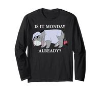 Disney Winnie the Pooh Eeyore "Is it Monday Already?" Funny Maglia a Manica