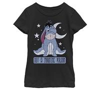 Disney Winnie The Pooh Eeyore Not Morning Girl's Solid Crew Tee, Black, X-Large