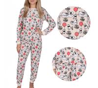 DISNEY Winnie the Pooh Pigiama in due pezzi, beige, donna