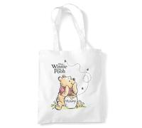 Disney Winnie The Pooh Pooh Hunny Poster Borsa Tote Riutilizzabile per Spesa e Viaggi, Bianco