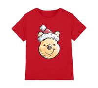 Disney Winnie The Pooh Santa Hat T-Shirt Bambini, Rosso, 7-8 A