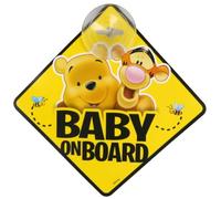 DISNEY Winnie the Pooh Targhetta per auto con ventosa, BABY ON BOARD