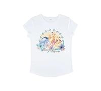 Disney Winnie The Pooh - Winnie And Friends Women's Rolled-Sleeve White XL
