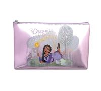 Disney Wish - Astuccio da toilette piatto, ideale per cosmetici e trucchi, prodotto ufficiale Disney