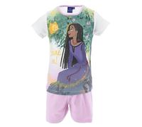 Disney Wish Pigiama per Bambina, Set 2 Pezzi Auguri Design Asha Pigiama in Morbido Cotone, T-Shirt e Pantaloncini, Taglia 3 Anni | Lila