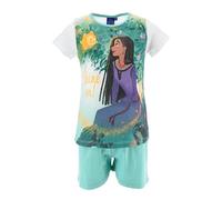 Disney Wish Pigiama per Bambina, Set 2 Pezzi Auguri Design Asha Pigiama in Morbido Cotone, T-Shirt e Pantaloncini, Taglia 6 Anni | Verde