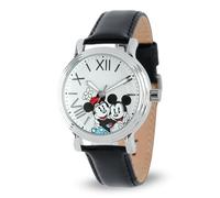 Disney Women's W001861 Mickey & Minnie Analog Display Analog Quartz Black Watch