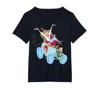 Disney Wreck-It Ralph 2 Cinderella And Vanellope Driving Maglietta, Donna plus-size, Nero, 1X