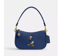 DISNEY X COACH Swinger Bag Donald Duck Stone Blue 2WAY Borsa a tracolla CDN03...