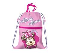 Disney Zaino a Sacca per Scuola e Tempo Libero Minnie Mouse 2 Scomparti con Cerniera Esterna e Chiusura a Coulisse 44x34cm