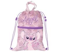 Disney Zaino a Sacca per Scuola e Tempo Libero Stitch Angel 2 Scomparti con Cerniera Esterna e Chiusura a Coulisse 44x34cm