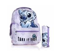 DISNEY ZAINO DI STITCH TAKE IT EASY + ASTUCCIO VIOLA COD 6971565