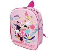 Disney Zaino Scuola Minnie Mouse Topolina Happy to Be Me per Asilo Colore Rosa con Tasca Laterale