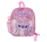 Disney Zaino Scuola Stitch Angel Colore Rosa con Borraccia 400ml