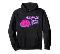 Disney ZOMBIES "Brains Over Looks" Funny Zombie Brain Felpa con Cappuccio
