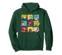 Disney Zootopia 2 Illustrated Characters Grid Felpa con Cappuccio, Unisex per adulti, Verde Foresta, XL