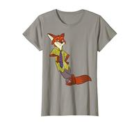 Disney Zootopia Cool Fox Nick Wilde Leaning Maglietta, Donna, Ardesia, S