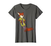Disney Zootopia Cool Fox Nick Wilde Leaning Maglietta, Donna, Asfalto, S