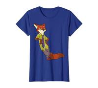 Disney Zootopia Cool Fox Nick Wilde Leaning Maglietta, Donna, Blu Reale, XS