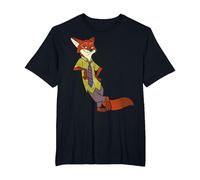 Disney Zootopia Cool Fox Nick Wilde Leaning Maglietta, Uomo taglie grandi, Nero, 5X Tall