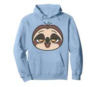 Disney Zootropolis Flash Sloth Cute Kawaii Big Face Costume Felpa con Cappuccio, Unisex per adulti, Blu polveroso, S