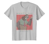 Disney Zootropolis Flash What's The Rush Maglietta, Bambini, Argento, 10 anni