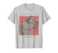 Disney Zootropolis Flash What's The Rush Maglietta, Uomo, Argento, 3XL