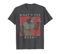 Disney Zootropolis Flash What's The Rush Maglietta, Uomo, Grigio Scuro, XXL