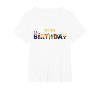 Disney Zootropolis "It's My Birthday" Party Matching Maglietta, Donna plus-size, Bianco, 1X