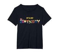 Disney Zootropolis "It's My Birthday" Party Matching Maglietta, Donna plus-size, Nero, 1X