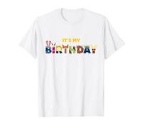 Disney Zootropolis "It's My Birthday" Party Matching Maglietta, Uomo, Bianco, 5XL