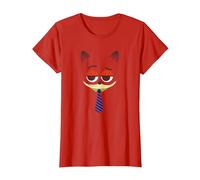 Disney Zootropolis Nick Wilde Face Maglietta, Donna, Rosso, L
