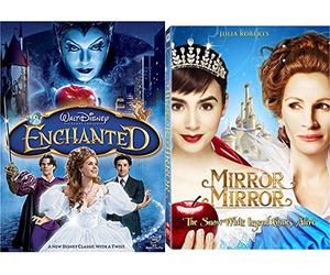 Disney's Enchanted & Mirror Mirror DVD Set Classic Family Fantasy Movie Bundle Double Feature