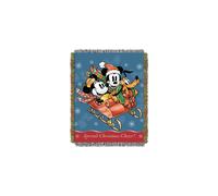 Disneys Mickey Mouse, ""Sleigh Ride"" Woven Tapestry Throw Blanket, 48"" x 60"", Multi Color