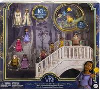 Disney's Wish - Set di piccole bambole con personaggi del Regno di Rosas, 10 mini bambole snodabili e 5 personaggi di amici