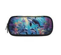 DISNIMO Astuccio organizer per matite di grande capacità, per ragazze e ragazzi, per la scuola, Balena Killer, Organizer per borse